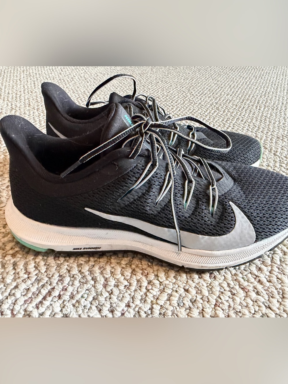 Nike Black and White Mesh Running Sneakers